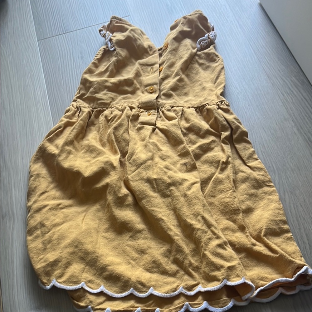 Carter's mustard Ruched Ruffled Sundress size 4 - Picture 3 of 4
